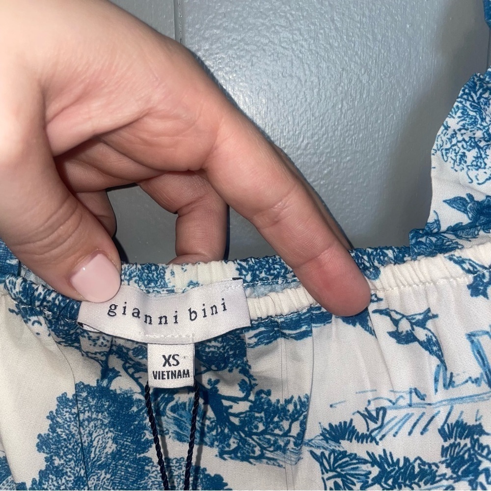 Gianni Bini NWT Sadie French Toile Du Joie Blue and White Tank Top Blouse XS - Picture 5 of 8